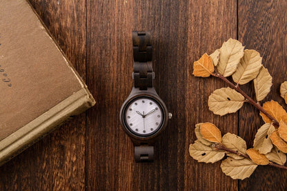 W312 Engraved Ebony Wood Watch