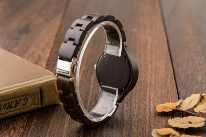 W312 Engraved Ebony Wood Watch